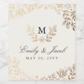 Étiquette Pour Bouteilles De Vin Mariage de fleurs de récolte (Étiquettes simples)