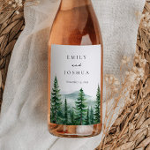 Étiquette Pour Bouteilles De Vin Mariage de forêt de pins rustiques
