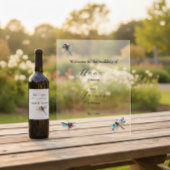 Étiquette Pour Bouteilles De Vin Mariage de jardin personnalisé avec une libellule