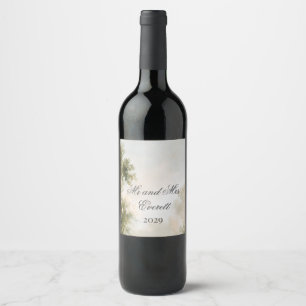 Étiquette Pour Bouteilles De Vin Mariage de jardin romantique pictural