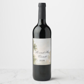 Étiquette Pour Bouteilles De Vin Mariage de jardin romantique pictural