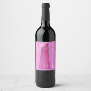 Étiquette Pour Bouteilles De Vin Mariage de la fête de mariée rose Date