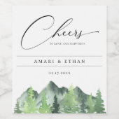 Étiquette Pour Bouteilles De Vin Mariage de la forêt rustique (Étiquettes simples)