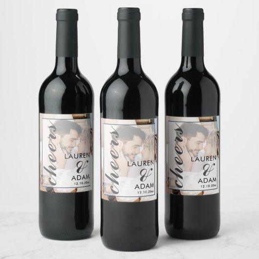 Étiquette Pour Bouteilles De Vin Mariage de la photo moderne (Bouteilles)