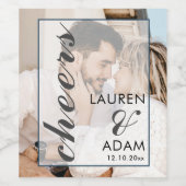 Étiquette Pour Bouteilles De Vin Mariage de la photo moderne (Étiquettes simples)