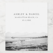 Étiquette Pour Bouteilles De Vin Mariage de Manhattan Beach (Étiquettes simples)