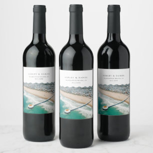 Étiquette Pour Bouteilles De Vin Mariage de Manhattan Beach