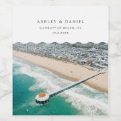 Étiquette Pour Bouteilles De Vin Mariage de Manhattan Beach (Étiquettes simples)