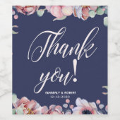 Étiquette Pour Bouteilles De Vin Mariage de MERCI personnalisé (Étiquettes simples)