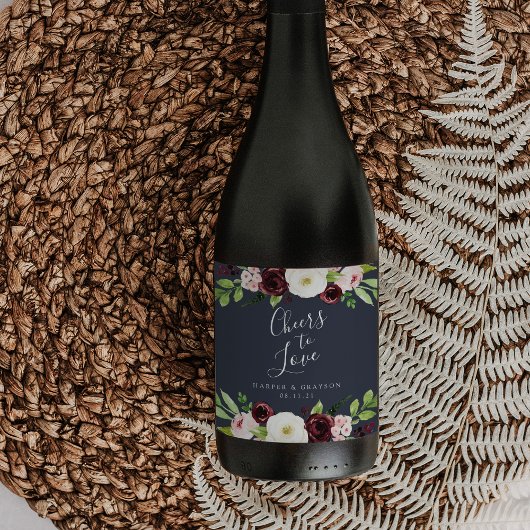 Étiquette Pour Bouteilles De Vin Mariage de Midnight Romance "Cheval to Love"