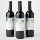 Étiquette Pour Bouteilles De Vin Mariage DE MONOGRAMME DE POISSON SOUS-MARINE GOLD  (Bouteilles)