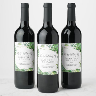 Étiquette Pour Bouteilles De Vin Mariage de palmier sauvage