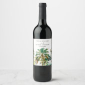 Étiquette Pour Bouteilles De Vin Mariage de palmiers tropicaux (Devant)