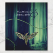 Étiquette Pour Bouteilles De Vin Mariage de papillon gothique enchanté (Étiquettes simples)