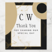 Étiquette Pour Bouteilles De Vin Mariage de Parties scintillant Black Gold moderne (Étiquettes simples)