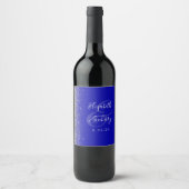 Étiquette Pour Bouteilles De Vin Mariage de Parties scintillant Royal Blue Silver (Devant)
