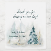 Étiquette Pour Bouteilles De Vin Mariage de pin d'hiver (Étiquettes simples)