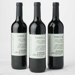 Étiquette Pour Bouteilles De Vin Mariage de police simple couleur moderne chiffres