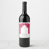 Étiquette Pour Bouteilles De Vin Mariage de roses roses rustiques (Devant)