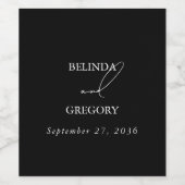 Étiquette Pour Bouteilles De Vin Mariage de script de signature de calligraphie noi (Étiquettes simples)