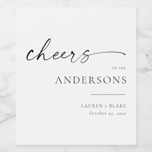 Étiquette Pour Bouteilles De Vin Mariage de script moderne chic (Étiquettes simples)