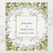 Étiquette Pour Bouteilles De Vin Mariage de trame or Eucalyptus Botanique (Étiquettes simples)