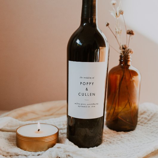 Étiquette Pour Bouteilles De Vin Mariage de typographie chic