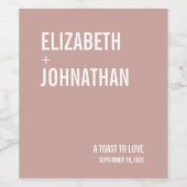 Étiquette Pour Bouteilles De Vin Mariage de typographie Rose Boho Dusty simple (Étiquettes simples)