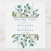 Étiquette Pour Bouteilles De Vin Mariage de verdure botanique (Étiquettes simples)