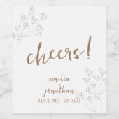 Étiquette Pour Bouteilles De Vin Mariage de verdure florale (Étiquettes simples)