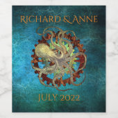 Étiquette Pour Bouteilles De Vin Mariage d'engrenages Rusty Steampunk personnalisé (Étiquettes simples)