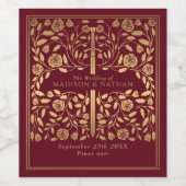 Étiquette Pour Bouteilles De Vin Mariage d'épée médiévale rouge (Étiquettes simples)