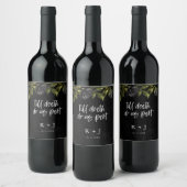 Étiquette Pour Bouteilles De Vin Mariage des fleurs noires d'Halloween (Bouteilles)