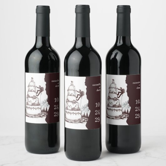 Étiquette Pour Bouteilles De Vin Mariage des Grimpeurs de Gâteau (Bouteilles)
