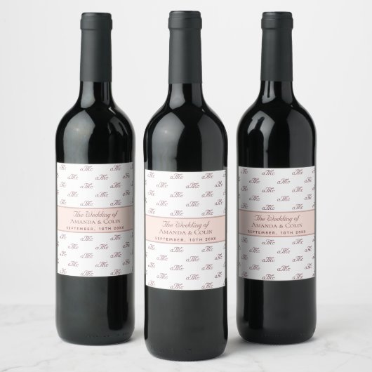 Étiquette Pour Bouteilles De Vin Mariage des initiales du couple de monogrammes d'o (Bouteilles)