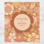 Étiquette Pour Bouteilles De Vin Mariage des tonalités à thème des années 70 Super  (Étiquettes simples)