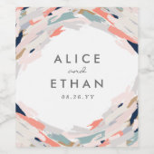 Étiquette Pour Bouteilles De Vin Mariage des traits de brosse (Étiquettes simples)