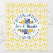 Étiquette Pour Bouteilles De Vin Mariage d'été moderne citron citron (Étiquettes simples)