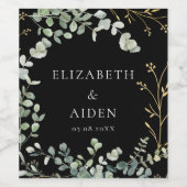 Étiquette Pour Bouteilles De Vin Mariage d'eucalyptus (Étiquettes simples)