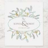 Étiquette Pour Bouteilles De Vin Mariage d'hiver de Mistletoe givré (Étiquettes simples)