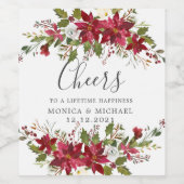 Étiquette Pour Bouteilles De Vin MARIAGE D'Hiver De Noël "acclamations" personnalis (Étiquettes simples)