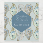 Étiquette Pour Bouteilles De Vin Mariage d'huîtres aquarelle (Étiquettes simples)