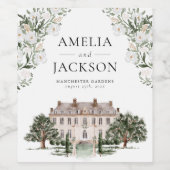 Étiquette Pour Bouteilles De Vin Mariage du manoir de campagne (Étiquettes simples)