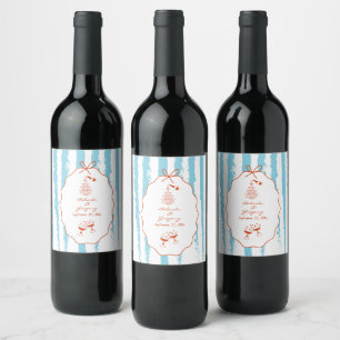 Étiquette Pour Bouteilles De Vin Mariage écriture manuscrite rayures fantaisistes