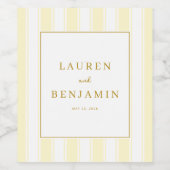 Étiquette Pour Bouteilles De Vin Mariage élégant à rayures crème (Étiquettes simples)