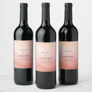 Étiquette Pour Bouteilles De Vin Mariage Élégant Chic Moderne au Bord de la Mer Cor