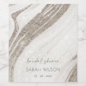 Étiquette Pour Bouteilles De Vin Mariage élégant en marbre doré abstrait (Étiquettes simples)