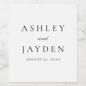 Étiquette Pour Bouteilles De Vin Mariage Élégant Noir Et Occidental (Étiquettes simples)