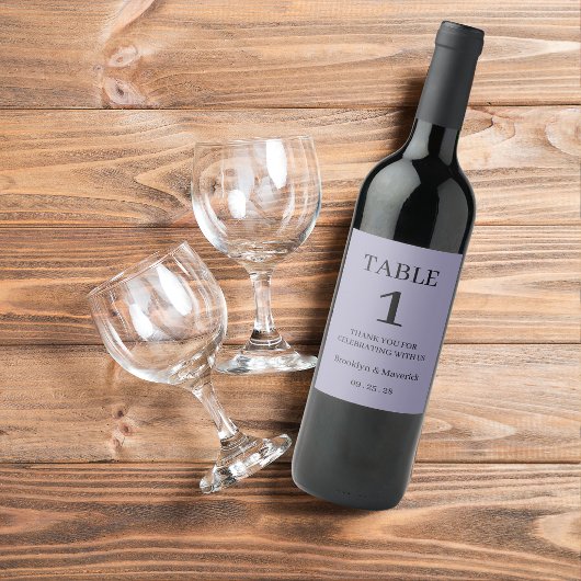 Étiquette Pour Bouteilles De Vin Mariage élégant violet