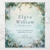 Étiquette Pour Bouteilles De Vin Mariage Elfique de Grâce Éternelle  (Étiquettes simples)